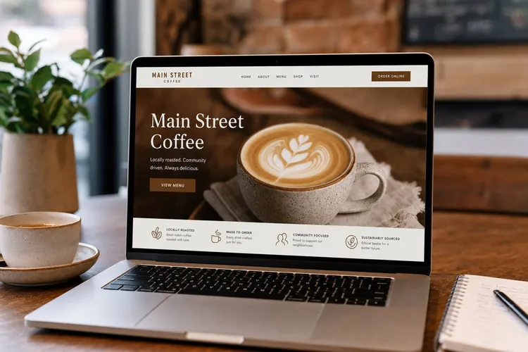 Website concept for a local coffee shop