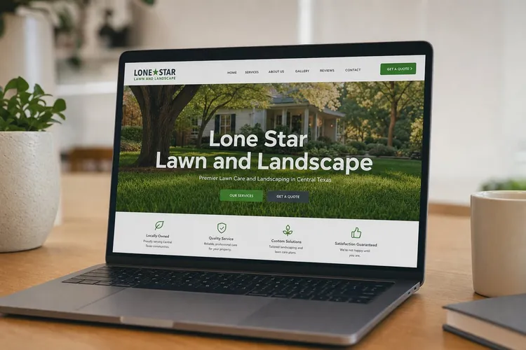 Website concept for a landscaping company